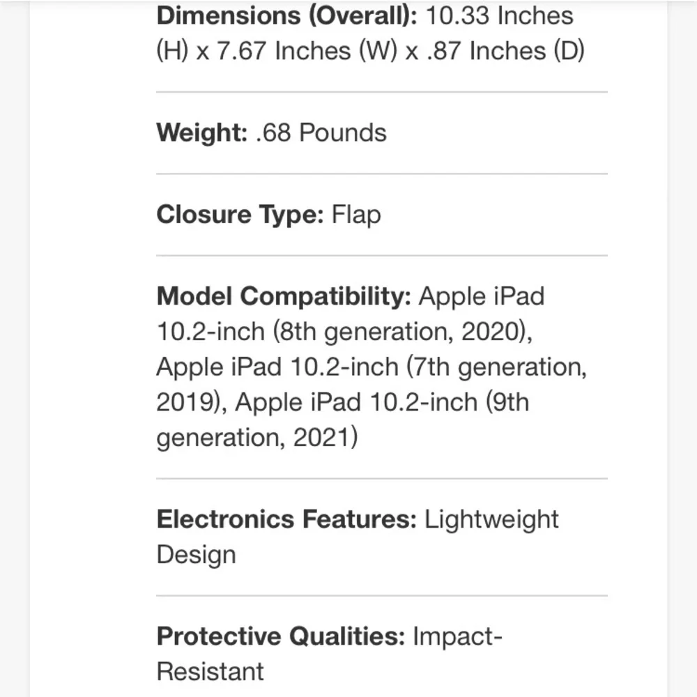 NIB (U) by UAG Apple iPad 10.2” Dot (7th/8th/9th Generation)
